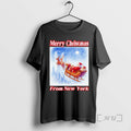 New Merry Christmas From New York Santa Rides A Reindeer