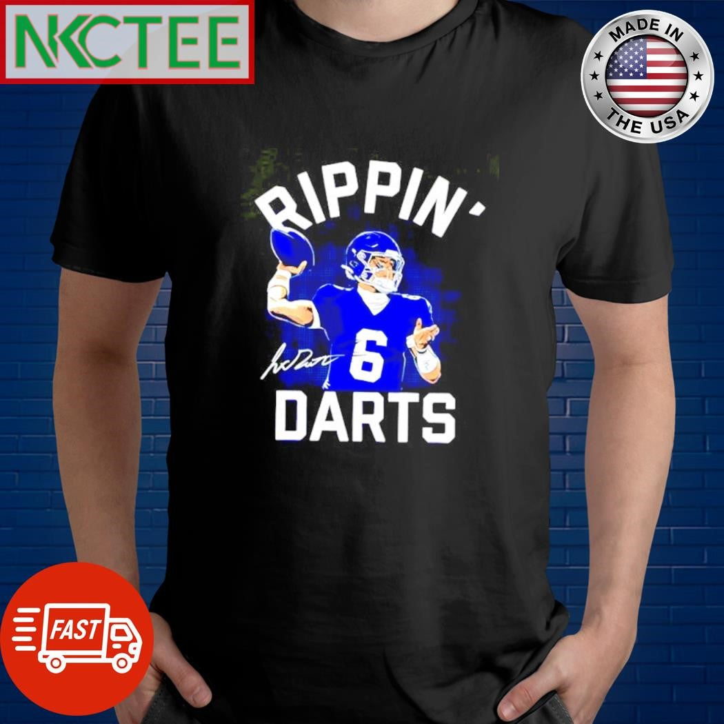 New York Giants Jaxson Dart Rippin’ Darts Signature throwing ball shirt
