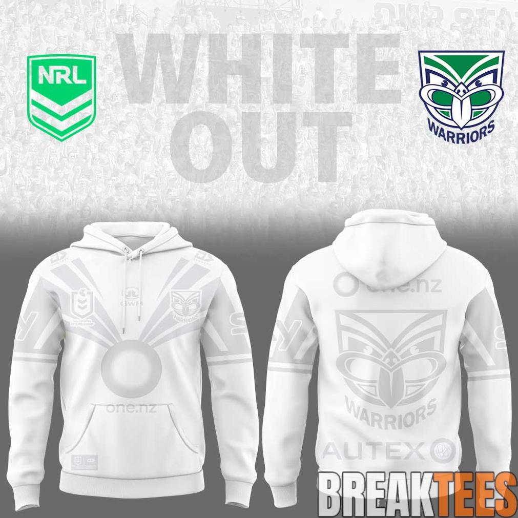 New Zealand Warriors White out NRL Limited Edition Hoodie