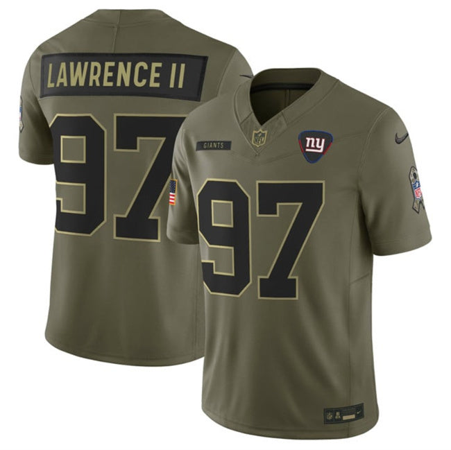 New York Giants #97 Dexter Lawrence II Olive 2025 F.U.S.E. Salute to Service