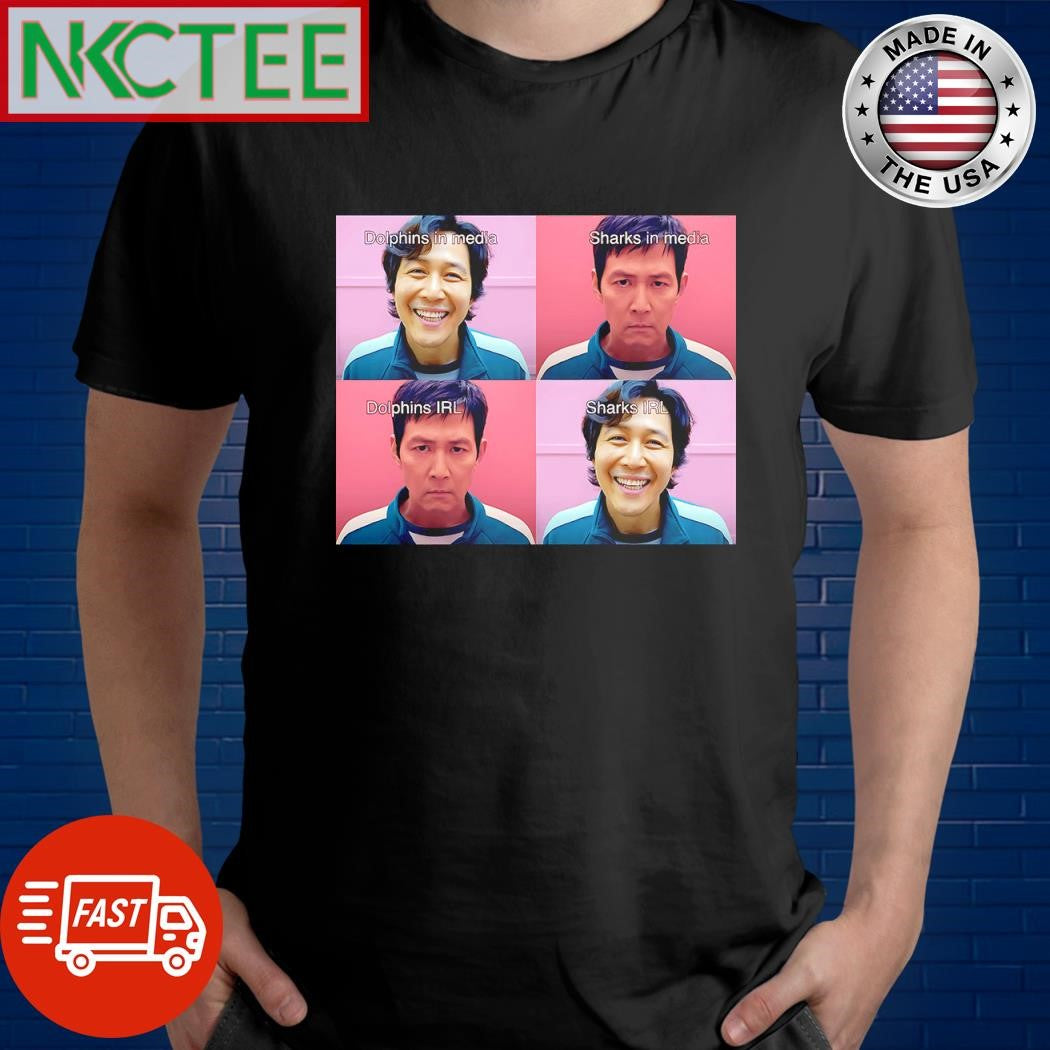 Nice Dolphins in media Sharks in media Dolphins IRL Sharks IRL Squid game Lee Jung-jae shirt