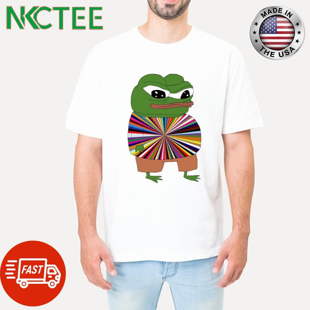 Nice Pepe wear rainbow shirt