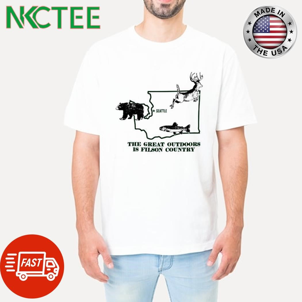 Nice The great outdoors is filson country Seattle map shirt