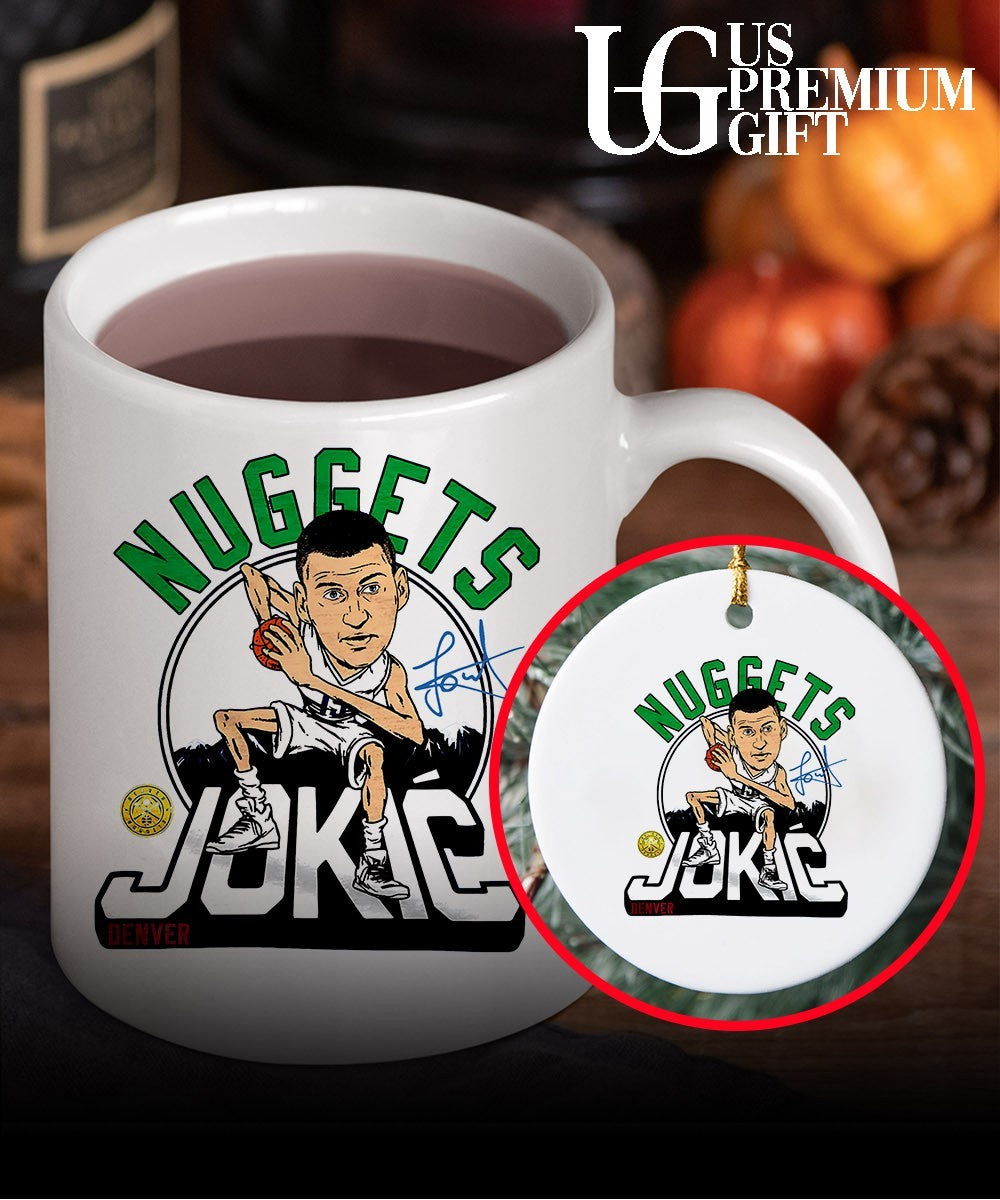 Nikola Jokic Denver Nuggets playing basketball NBA caricature graphic shirt