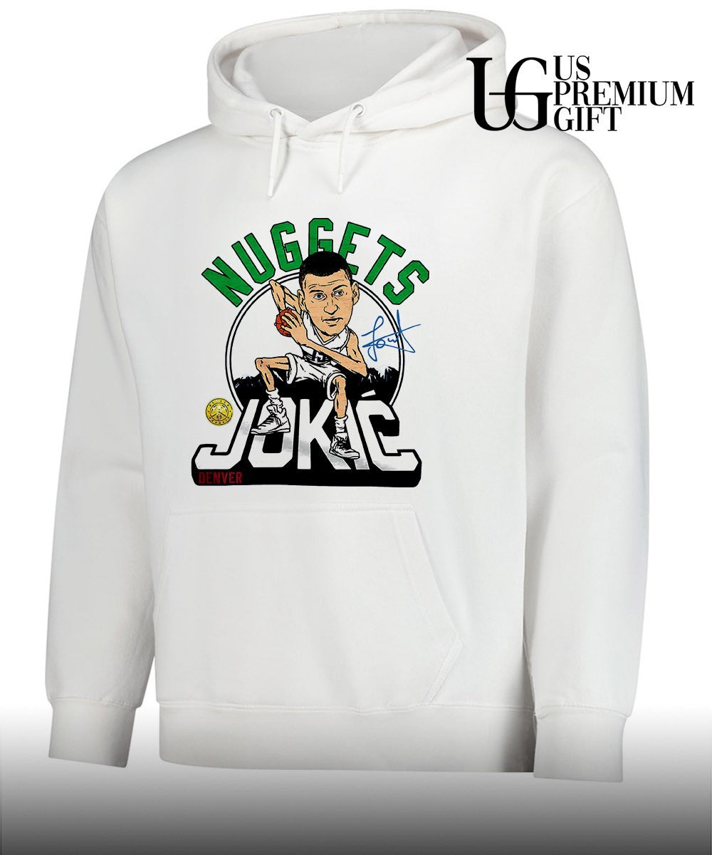 Nikola Jokic Denver Nuggets playing basketball NBA caricature graphic shirt