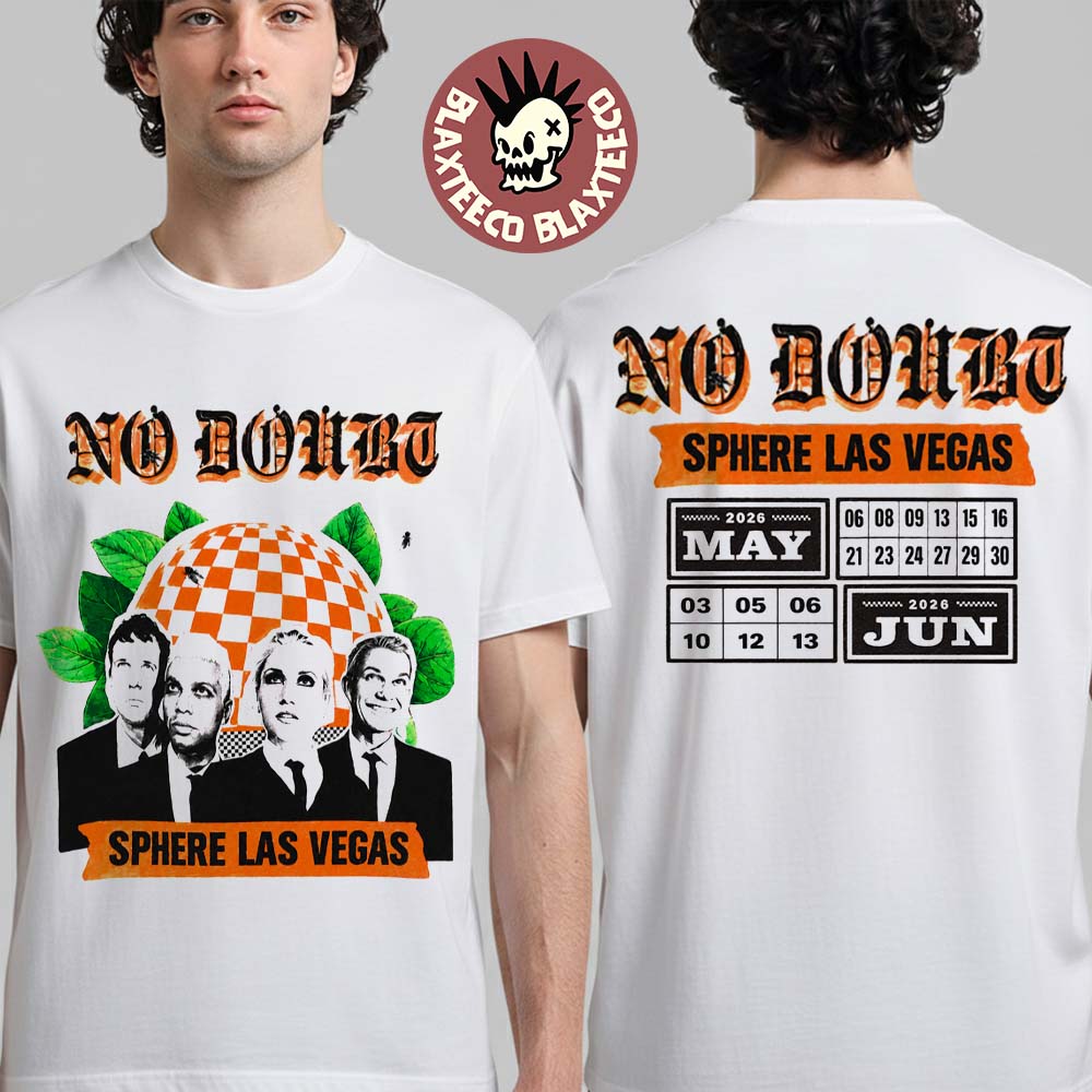 No Doubt Live At Sphere Las Vegas Concert Merch Tee On May And June 2026 Photo With Dates Back Two Sided T-Shirt
