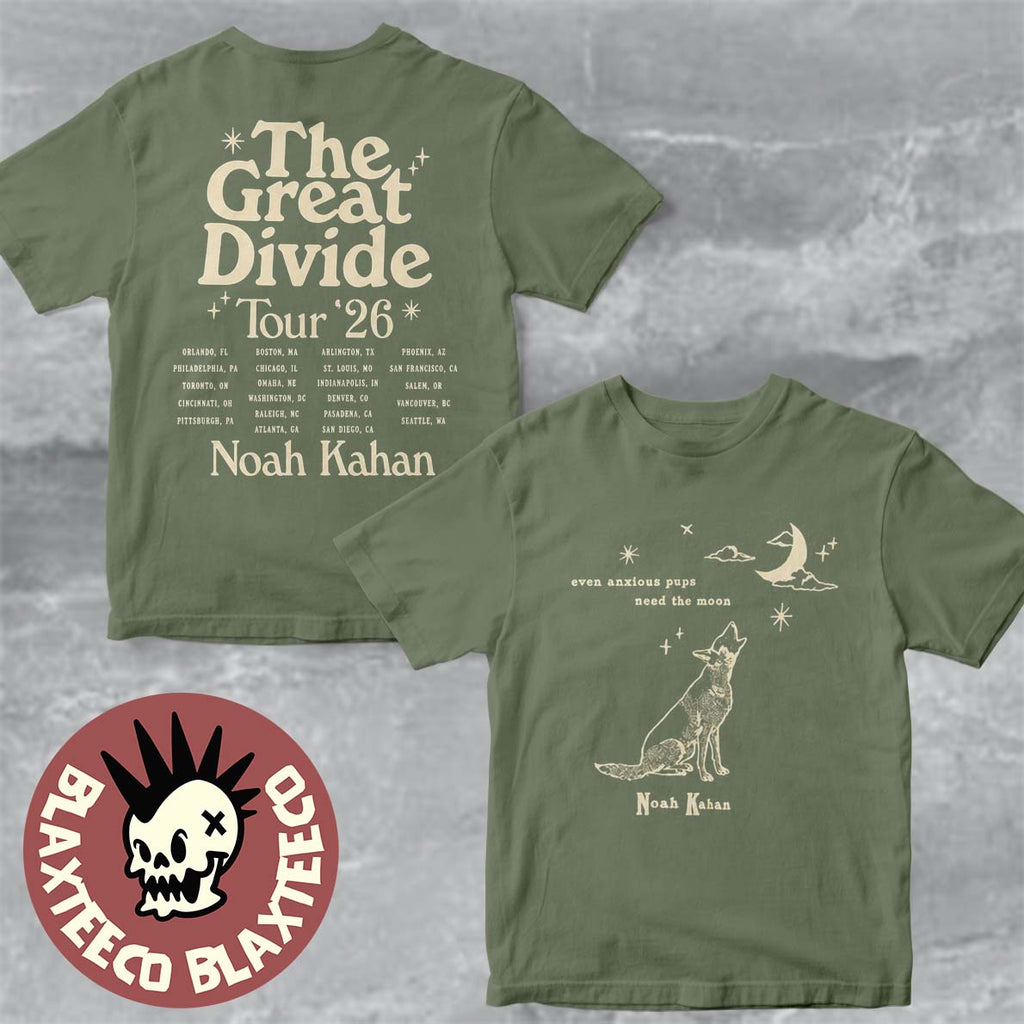Noah Kahan The Great Divide Tour 2026 North America Orbiter Howling Pup T-Shirt