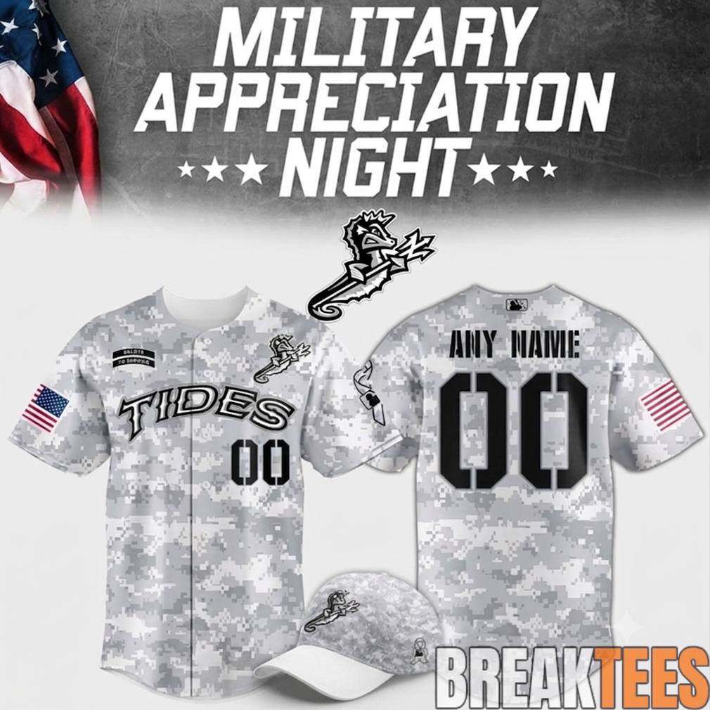 Norfolk Tides Military Appreciation Night Camo Baseball Jersey