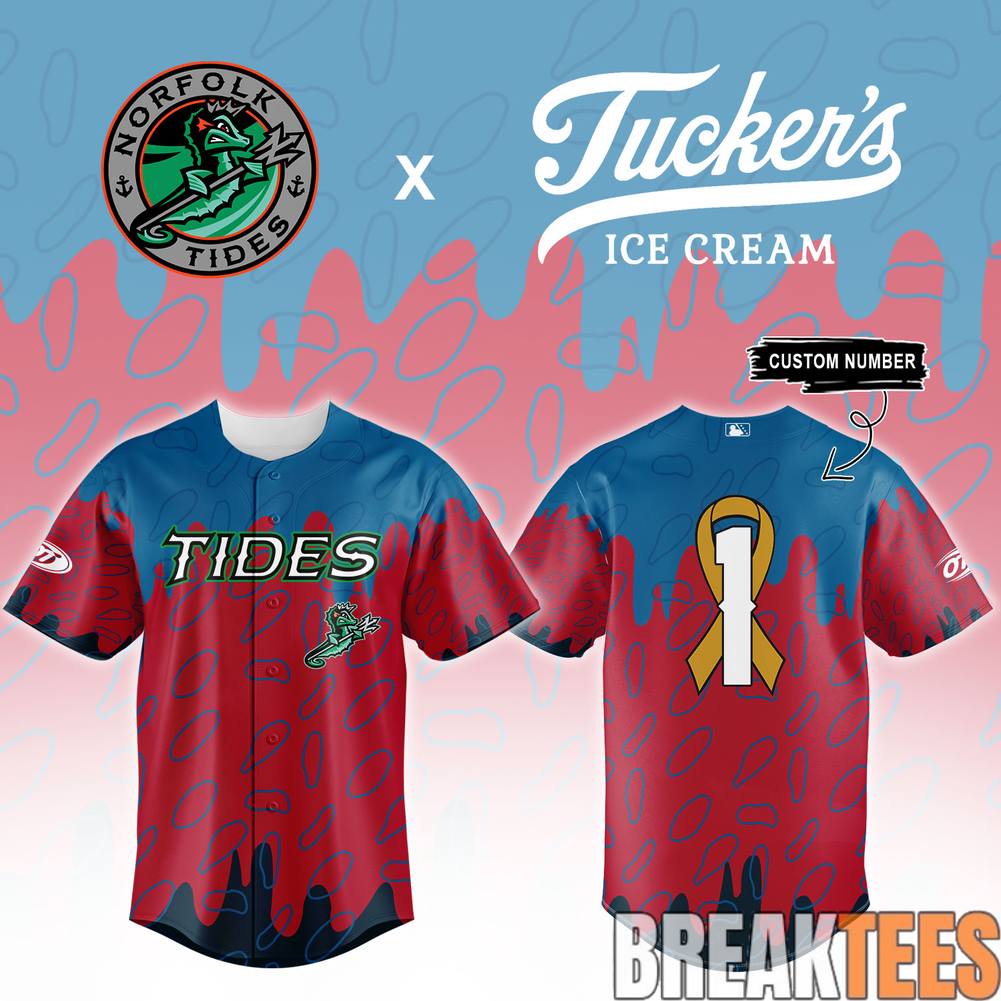 Norfolk Tides x Tuckers Ice Cream Custom Baseball Jersey