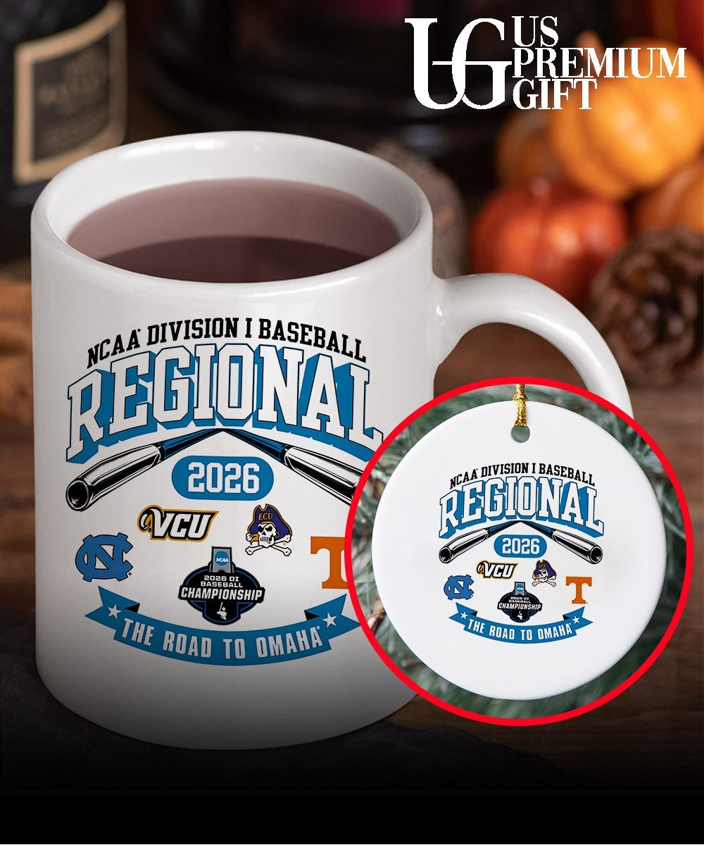 North Carolina Tar Heels and VCU Rams and East Carolina Pirates Tennessee Volunteers 2026 NCAA Division I Baseball Regional Road to Omaha shirt