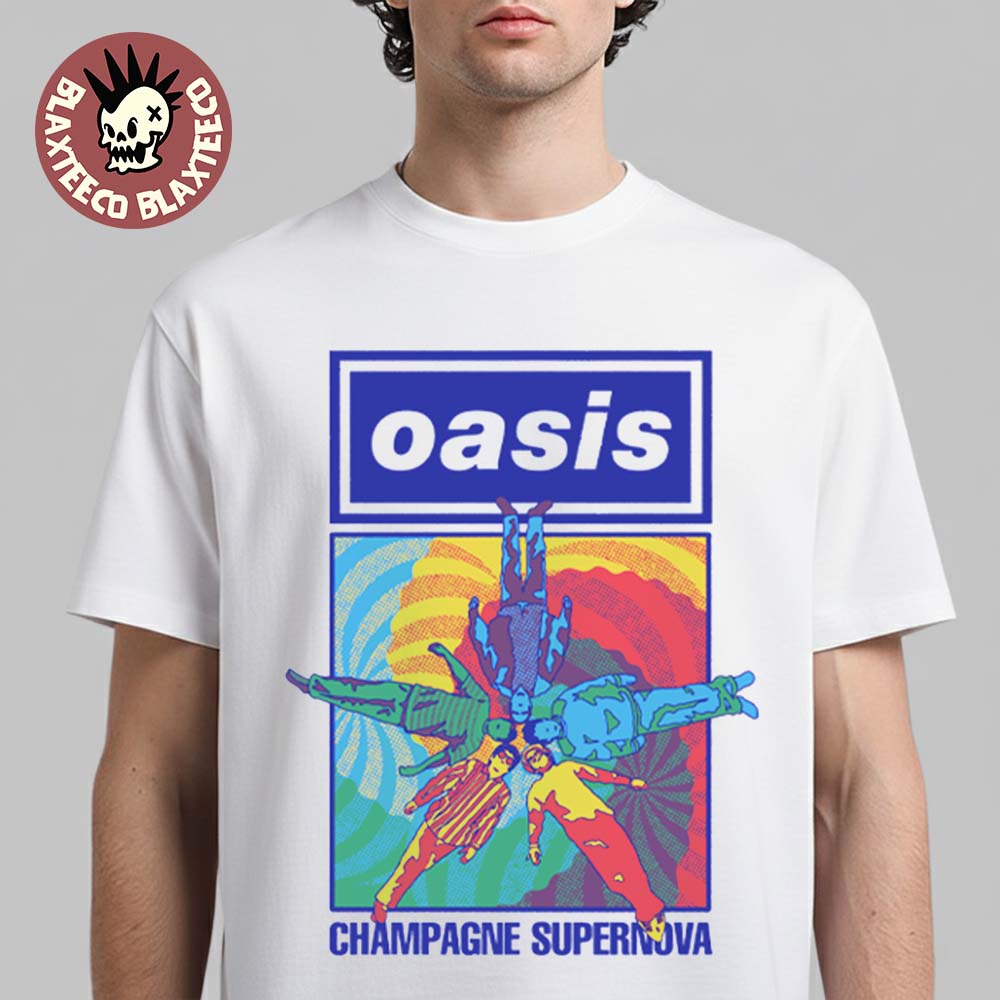 Oasis Champagne Supernova Band Floor Lay T-Shirt