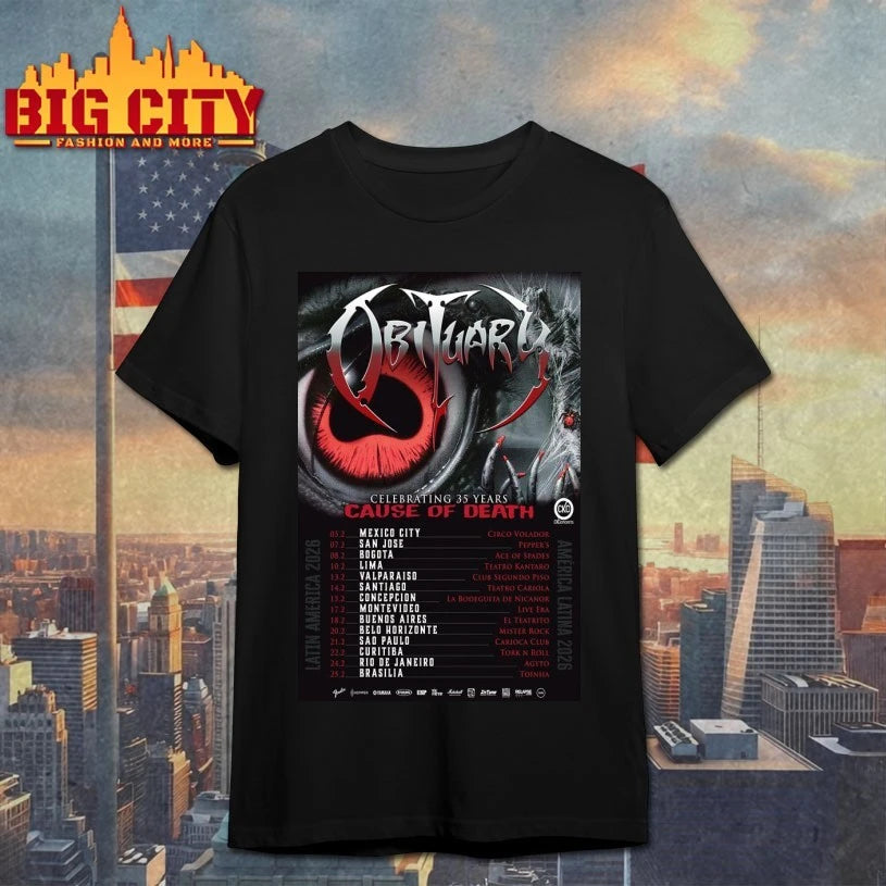 Obituary February 2026 Latin America Tour Poster shirt