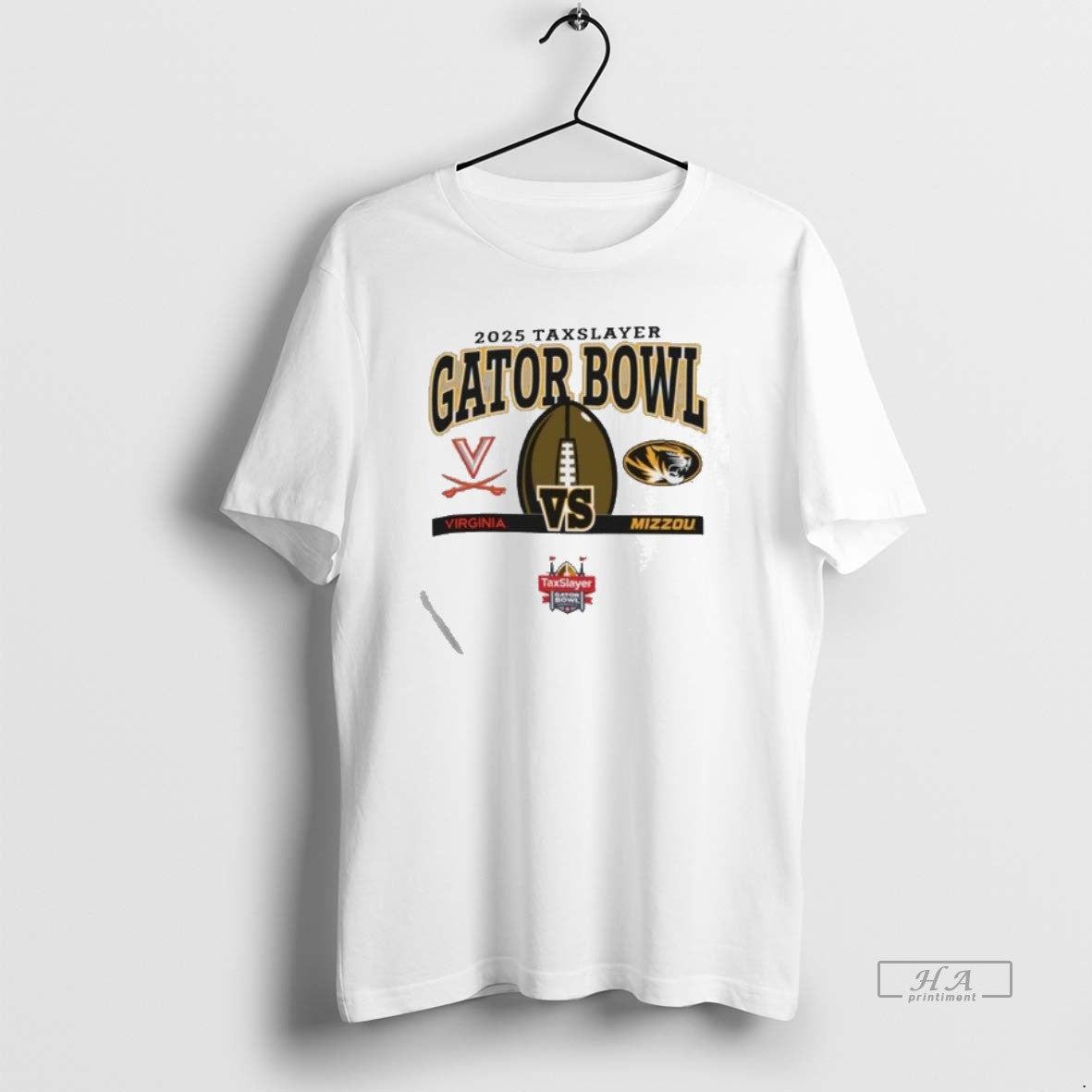 Official 2025 Taxslayer Gator Bowl Virginia Cavaliers Vs Mizzou Tigers Logo