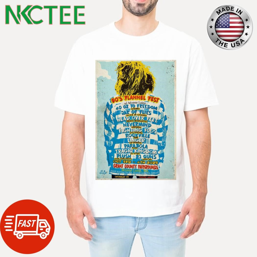 Official 90’s Flannel Fest Moses Lake Wa Oct 3-4 2025 Poster Shirt