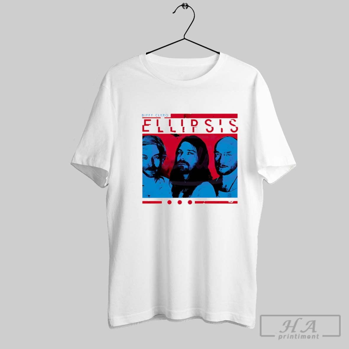 Official Biffy Clyro Ellipsis Album Cover Red Blue Portrait T Shirt