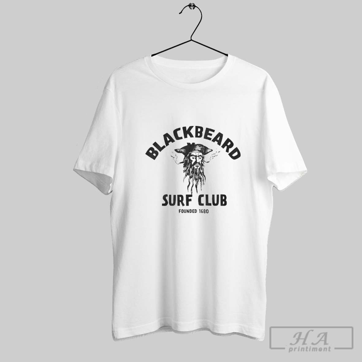 Official Blackbeard Surf Club Founded 1680 T Shirt