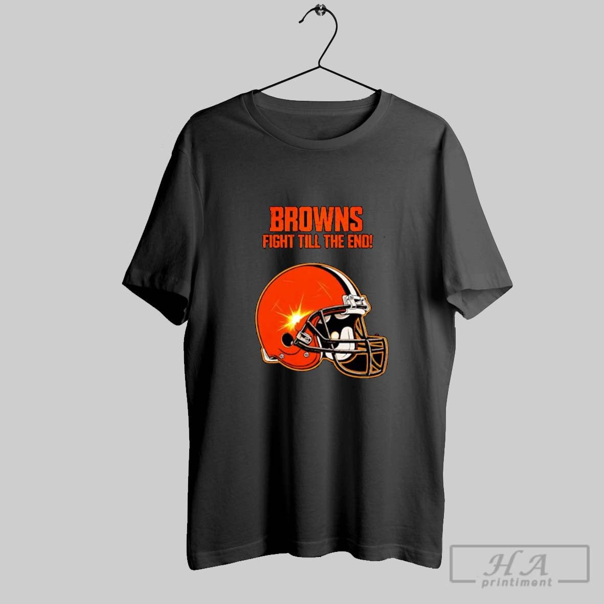 Official Browns Fight Till The End Football Helmet Dog Graphic Posters Black