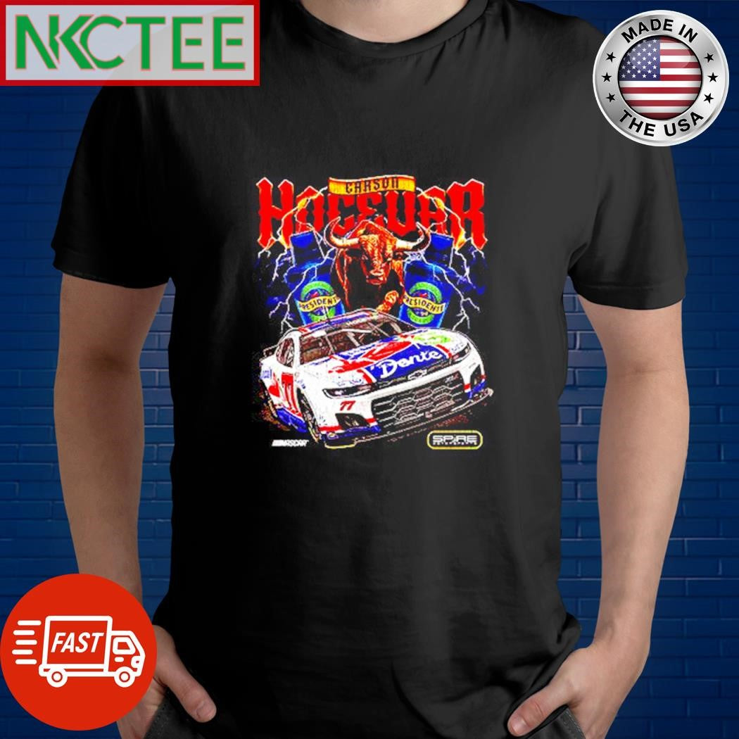 Official Carson Hocevar E2 Apparel Chili’s Car bull shirt