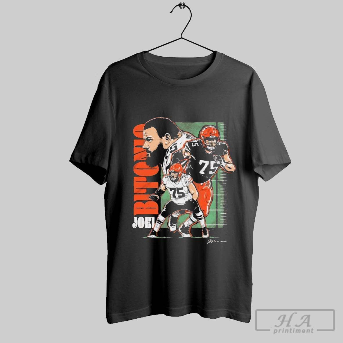 Official Cleveland Browns Joel Bitonio Artwork T