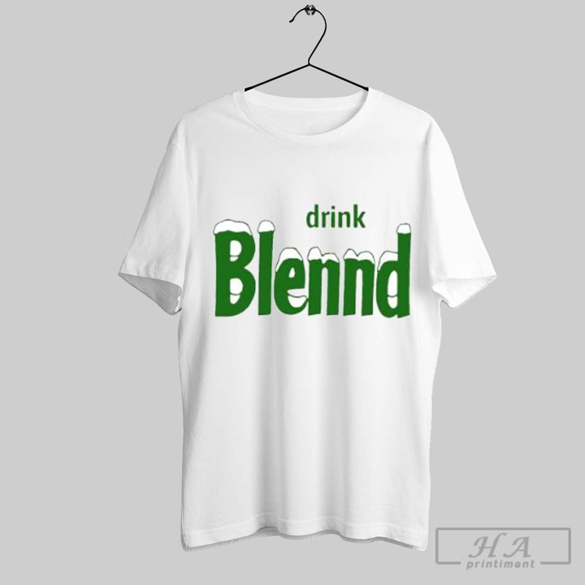 Official Drink Blendd Funny Snowman Green Text Winter Holiday