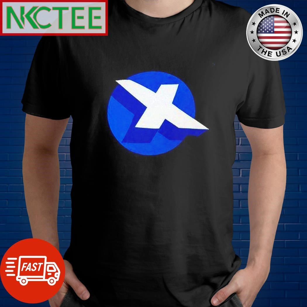 Official Elon Musk wear new white blue X logo shirt