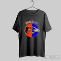 Official For Life Baltimore Orioles And Ravens Split Logo Graphic Posters Black