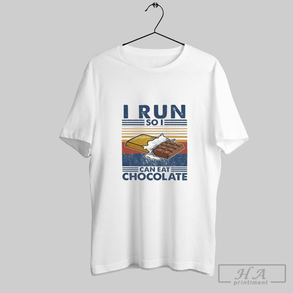 Official I Run So I Can Eat Chocolate Vintage