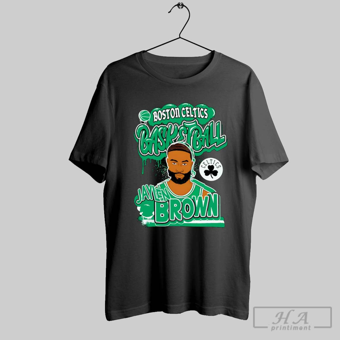 Official Jaylen Brown Boston Celtics Basketball 2025 Nba Ornament Poster Black