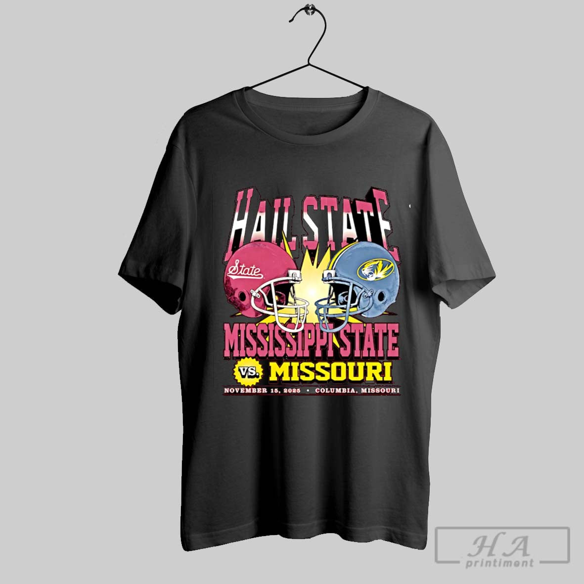 Official Mississippi State University Vs Missouri Tigers Half State Game Day 2025 Helmet