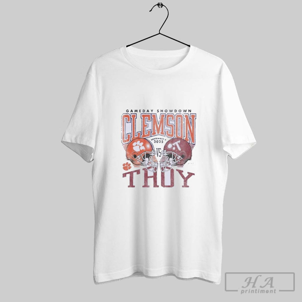 Official Official Gameday Clemson Vs Troy September 6 2025 Duel Helmet Shirt Tee