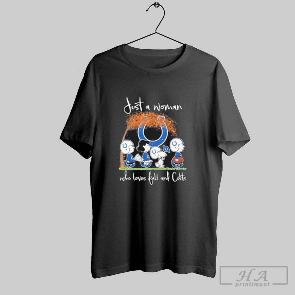 Official Official Just A Woman Who Loves Fall And Indianapolis Colts X The Peanuts Walking