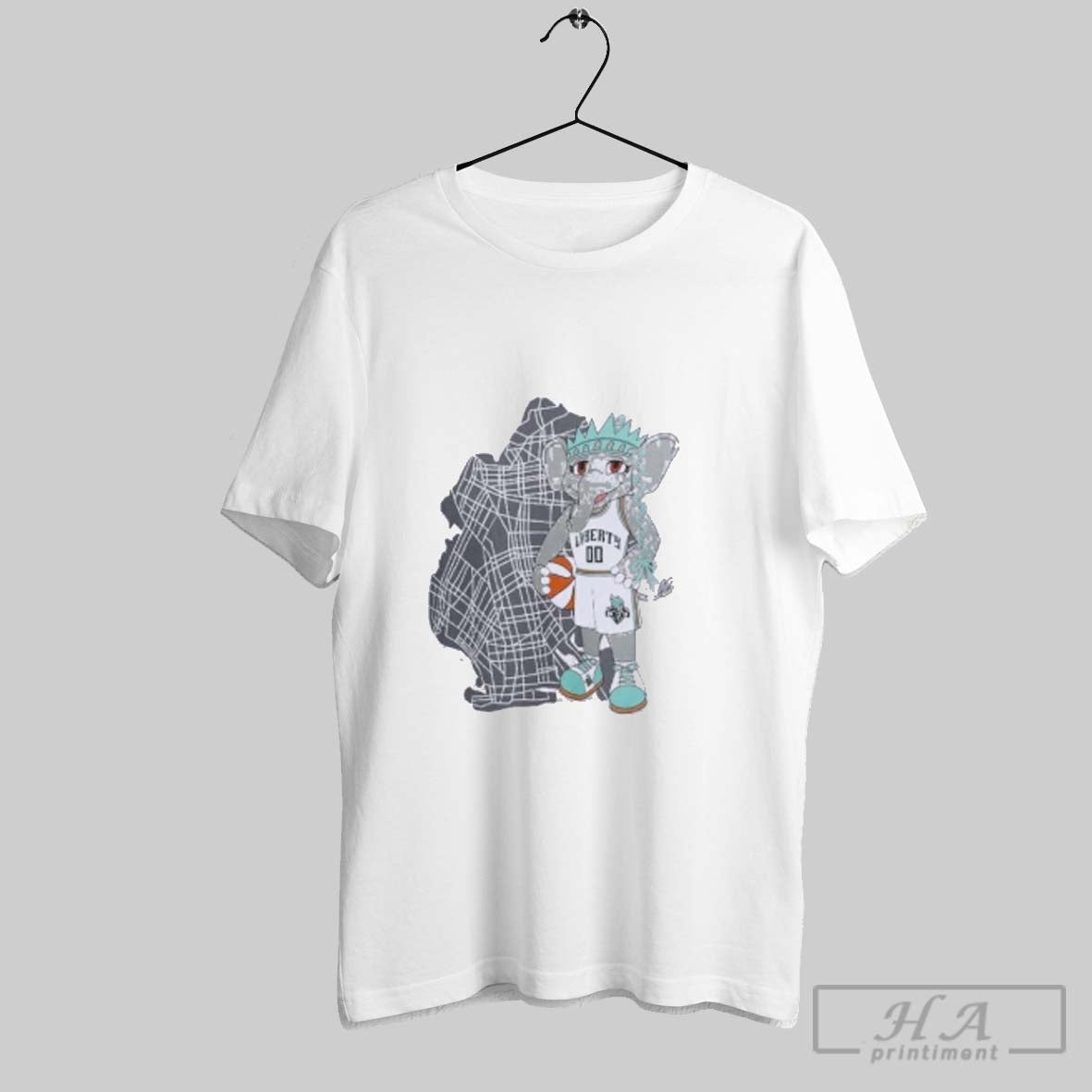 Official Official New York Liberty Ellie Mascot Borough Shirt Tee