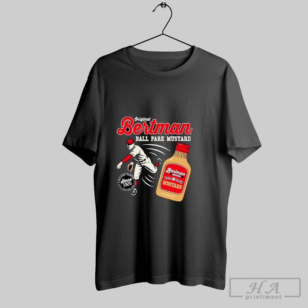 Official Original Bertman Ball Park Mustard Since 1925 Baseball Player Posters Black