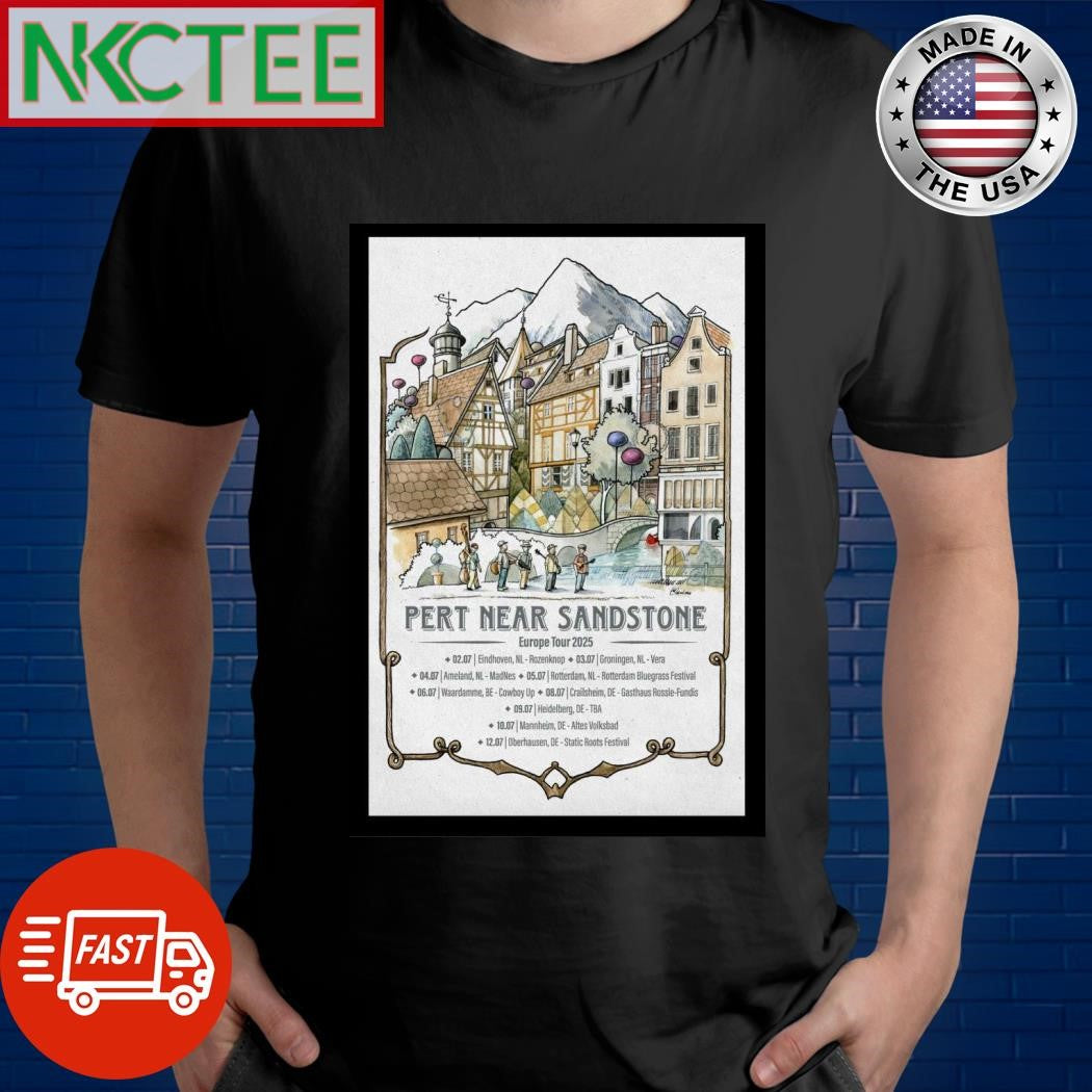 Official Pert Near Sandstone Europe 2025 Tour Poster Shirt