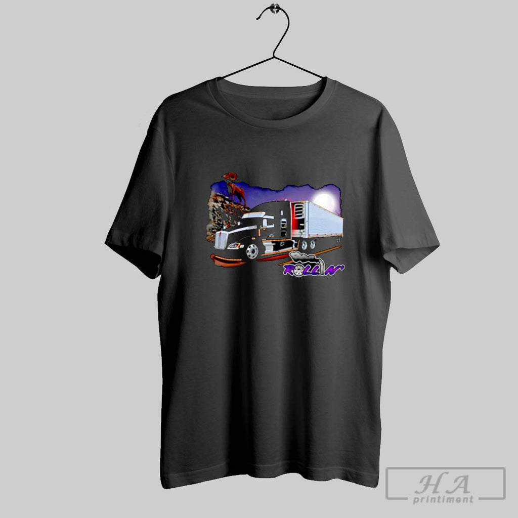 Official Rollin Black Truck Under Moonlight With A Big Horn Ram Posters Black