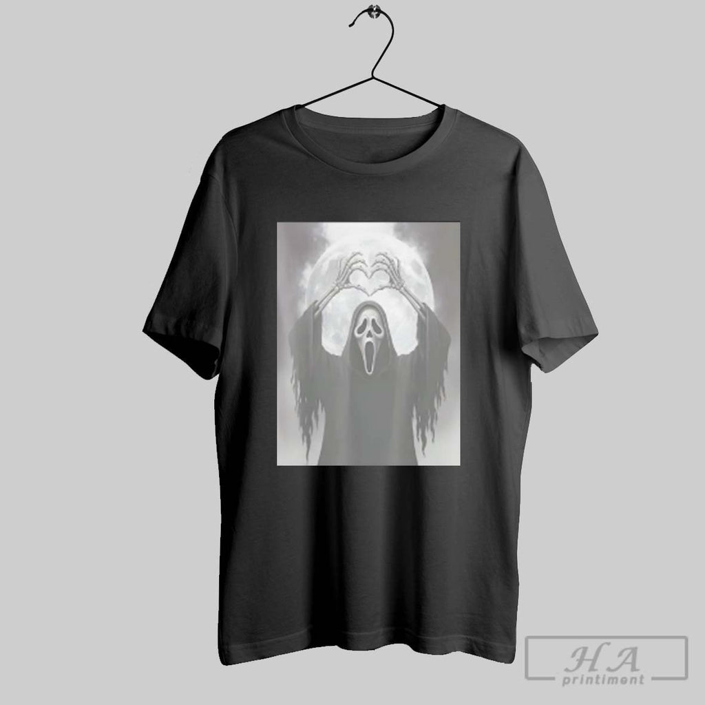 Official Scary Face Horror Halloween Ghost Heart Hands T