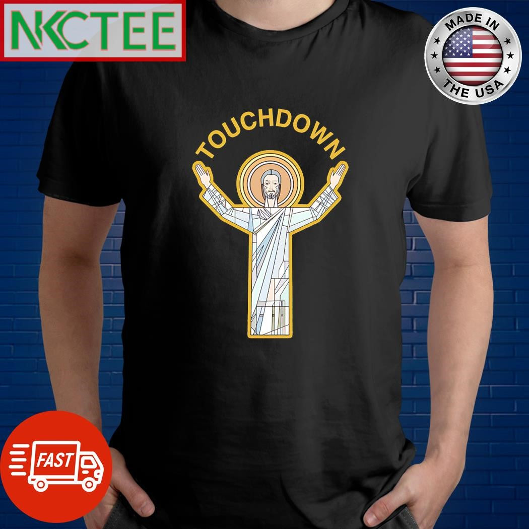 Official Touchdown Jesus graphic paint shirt