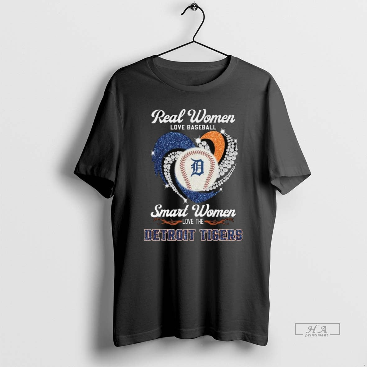 Official Trendy Real Women Love Baseball Smart Women Love The Detroit Tigers Diamond Heart 2025