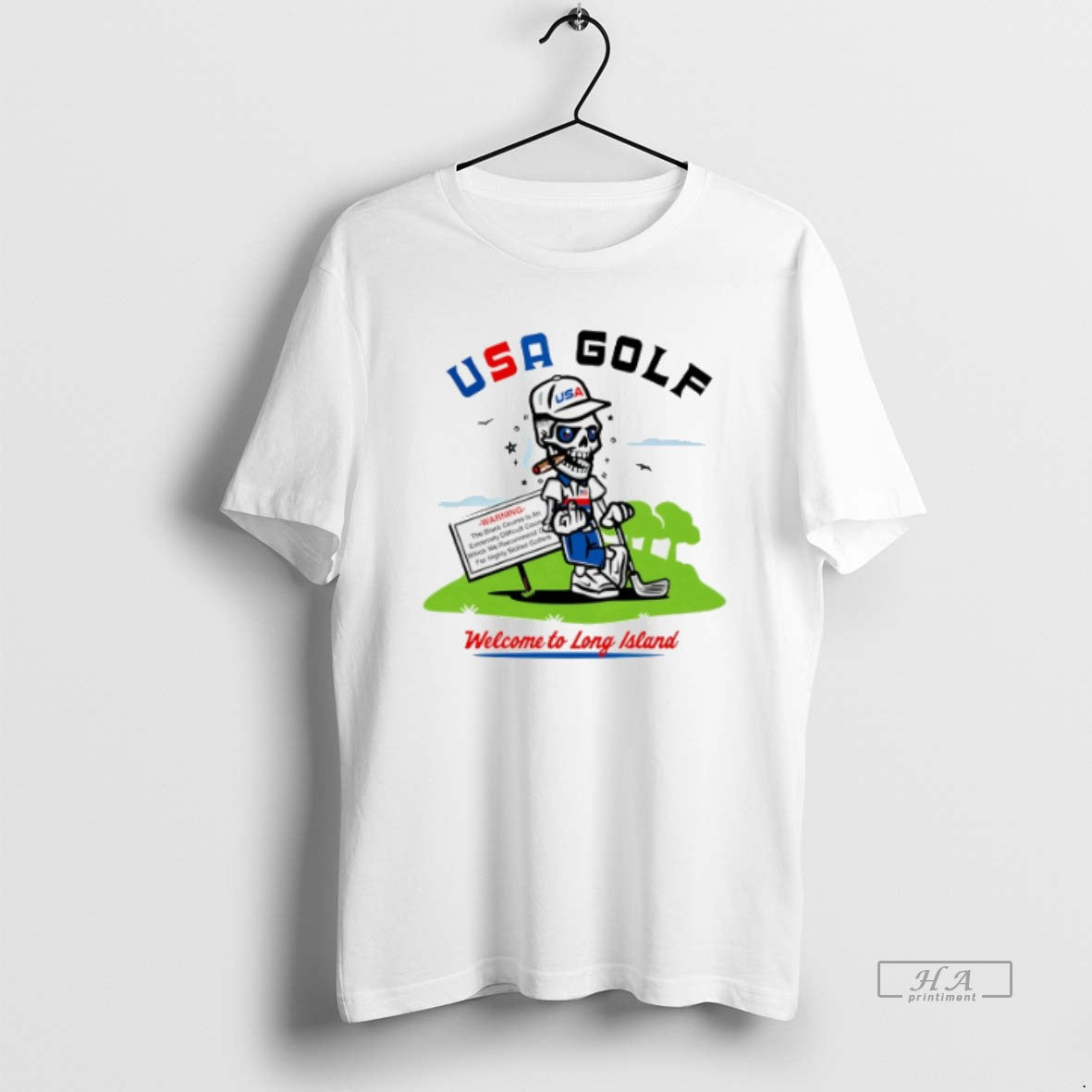 Official Trendy Usa Golf Welcome To Long Island Skeleton Smoking