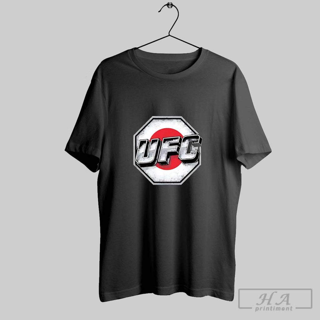 Official Ufc Octagon Logo Japan Flag Background Posters Black