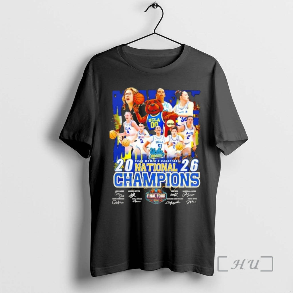 Officials 2026 Ncaa Womens Basketball National Champions Ucla Bruins All Players Signatures Premium T Shirts
