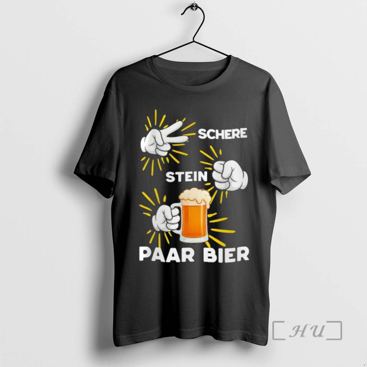 Officials Bachelor Party Schere Stein Paar Bier