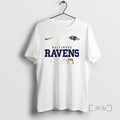 Officials Baltimore Ravens X Peanuts Abbey Road Cartoon Double Sided Graphic Premium T Shirts Sweater