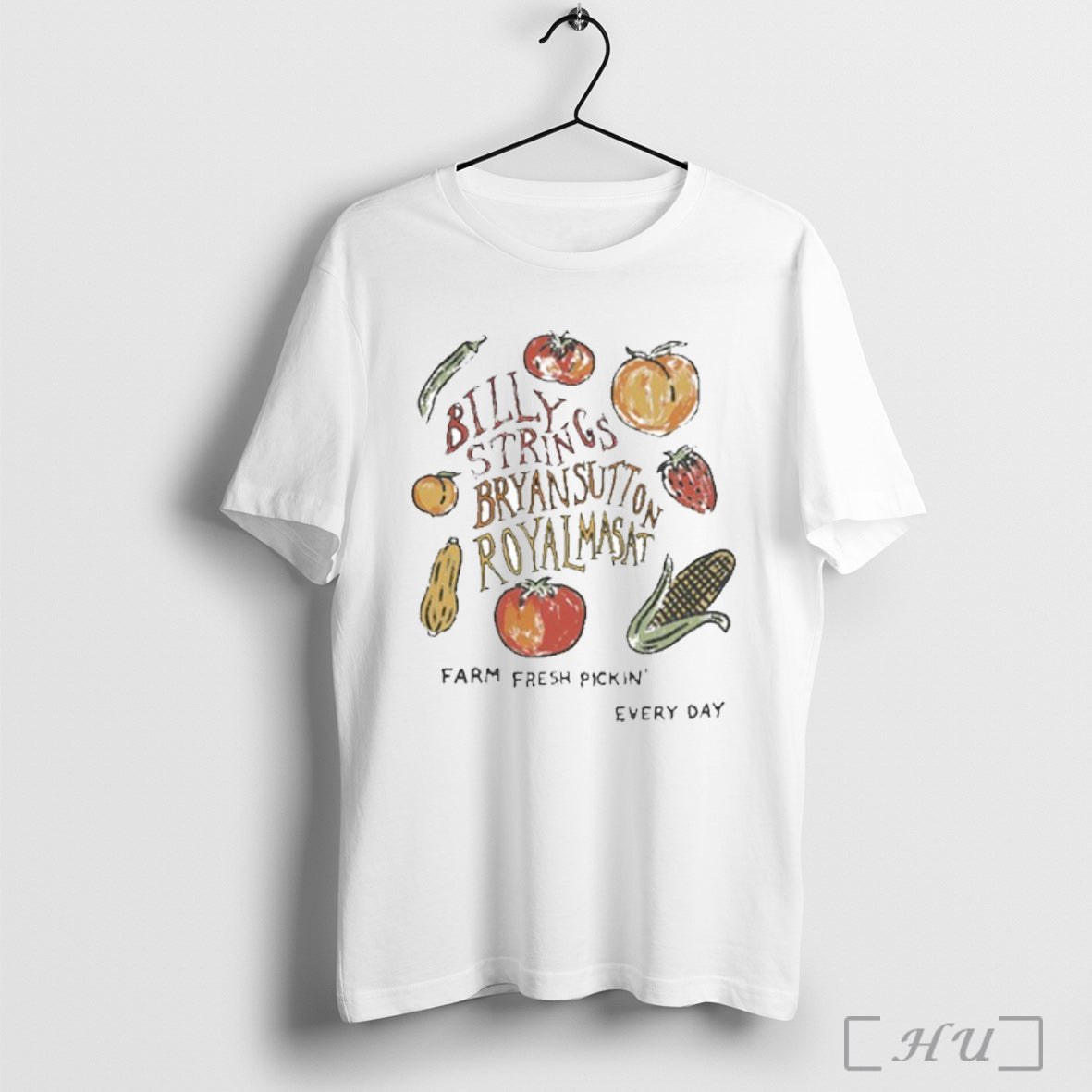 Officials Billy Strings And Bryan Sutton With Royal Masat Farm Fresh Tee With Dates