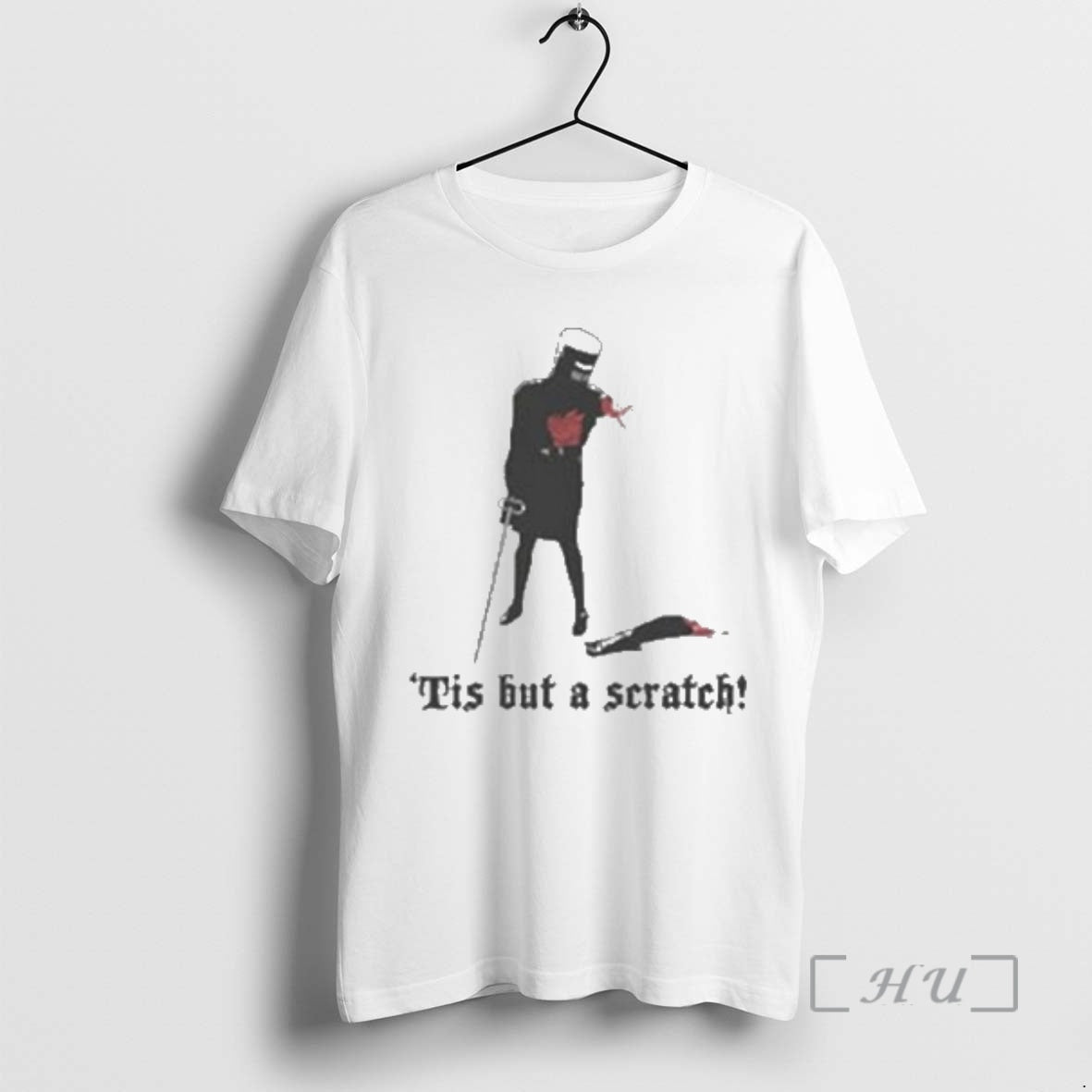Officials Black Knight Monty Python Tis But A Scratch Circle White Premium T Shirts Sweater