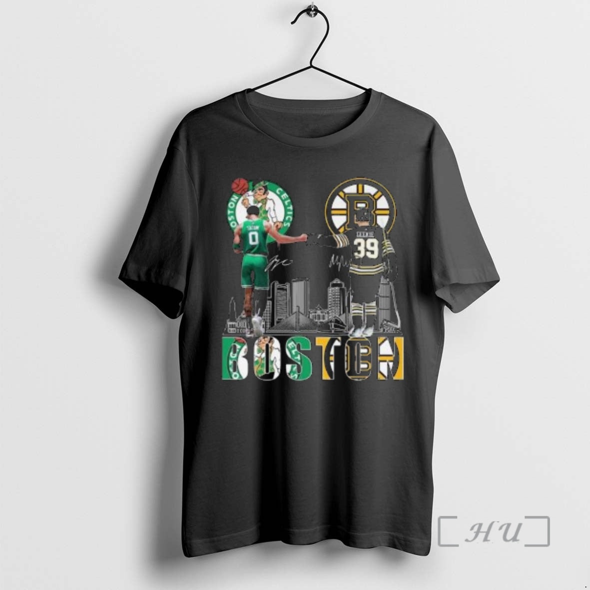 Officials Boston Celtics Jayson Tatum Boston Bruins Morgan Geekie 2025 Circle Black Premium T Shirts