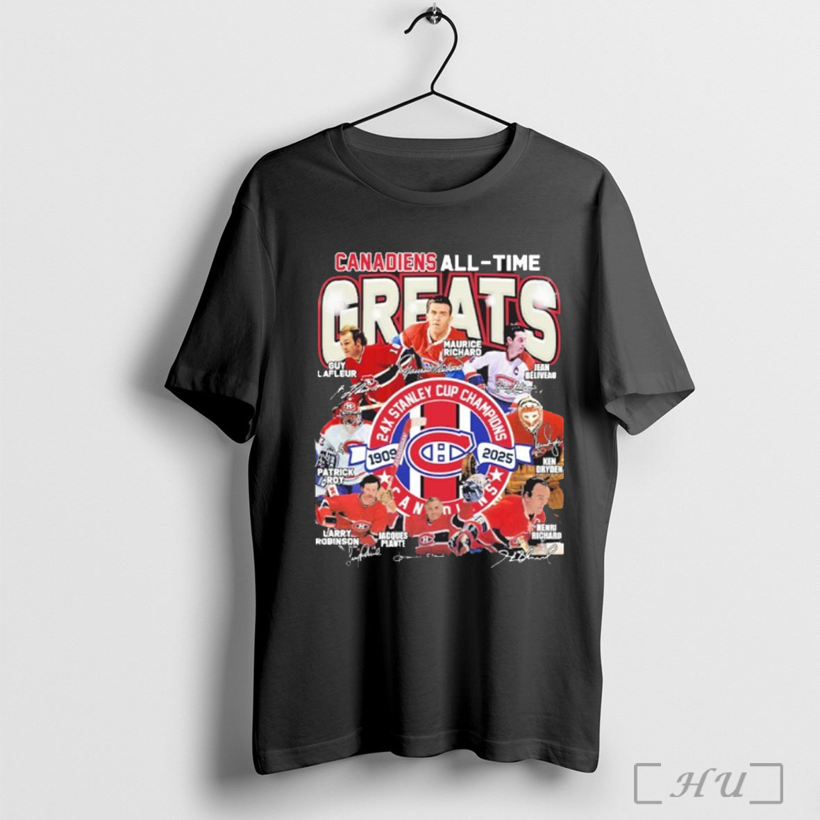 Officials Canadiens All Time Greats 24x Stanley Cup Champions Team Player Signature T Shirt
