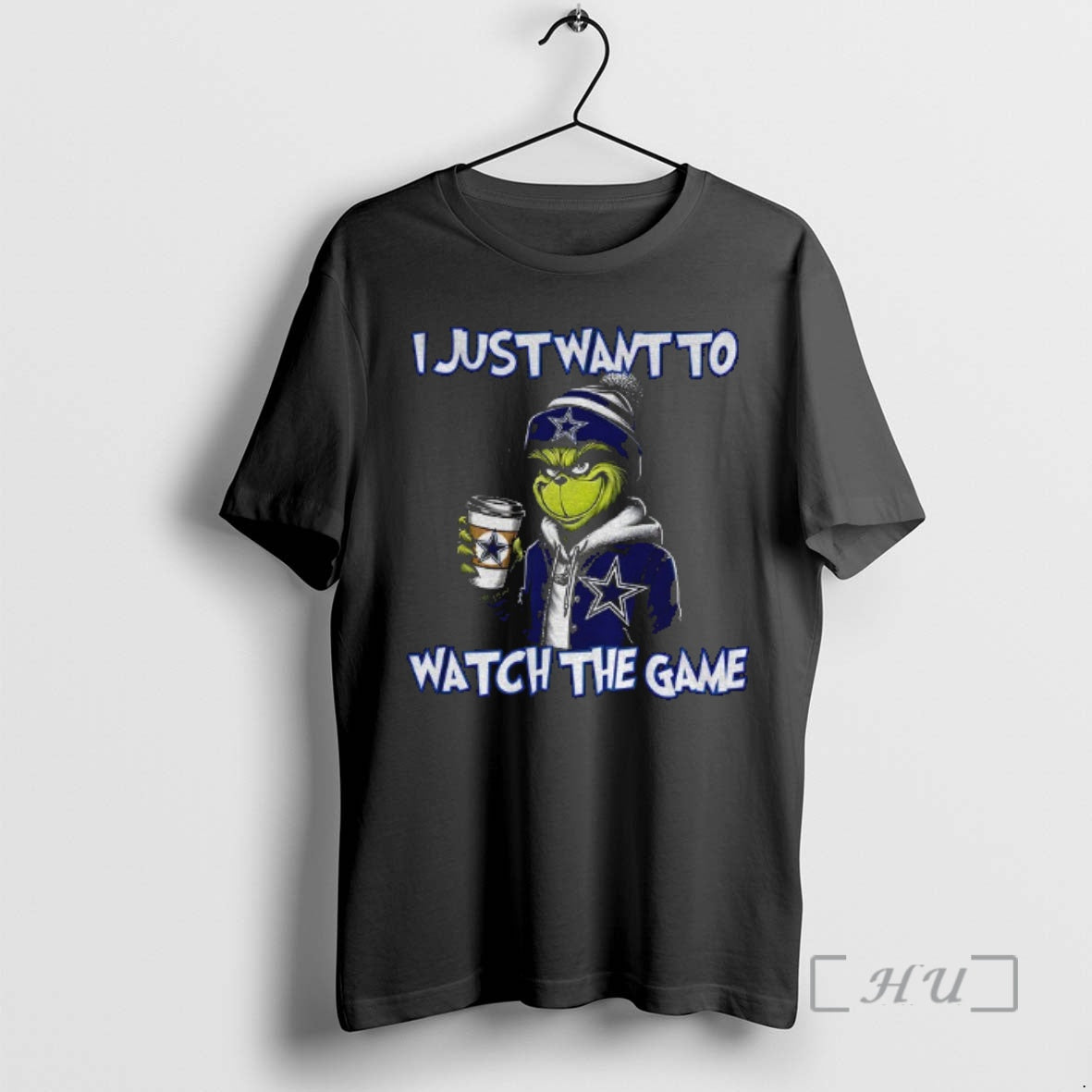 Officials Dallas Cowboys Grinch I Just Want To Watch The Game Christmas Premium T Shirts
