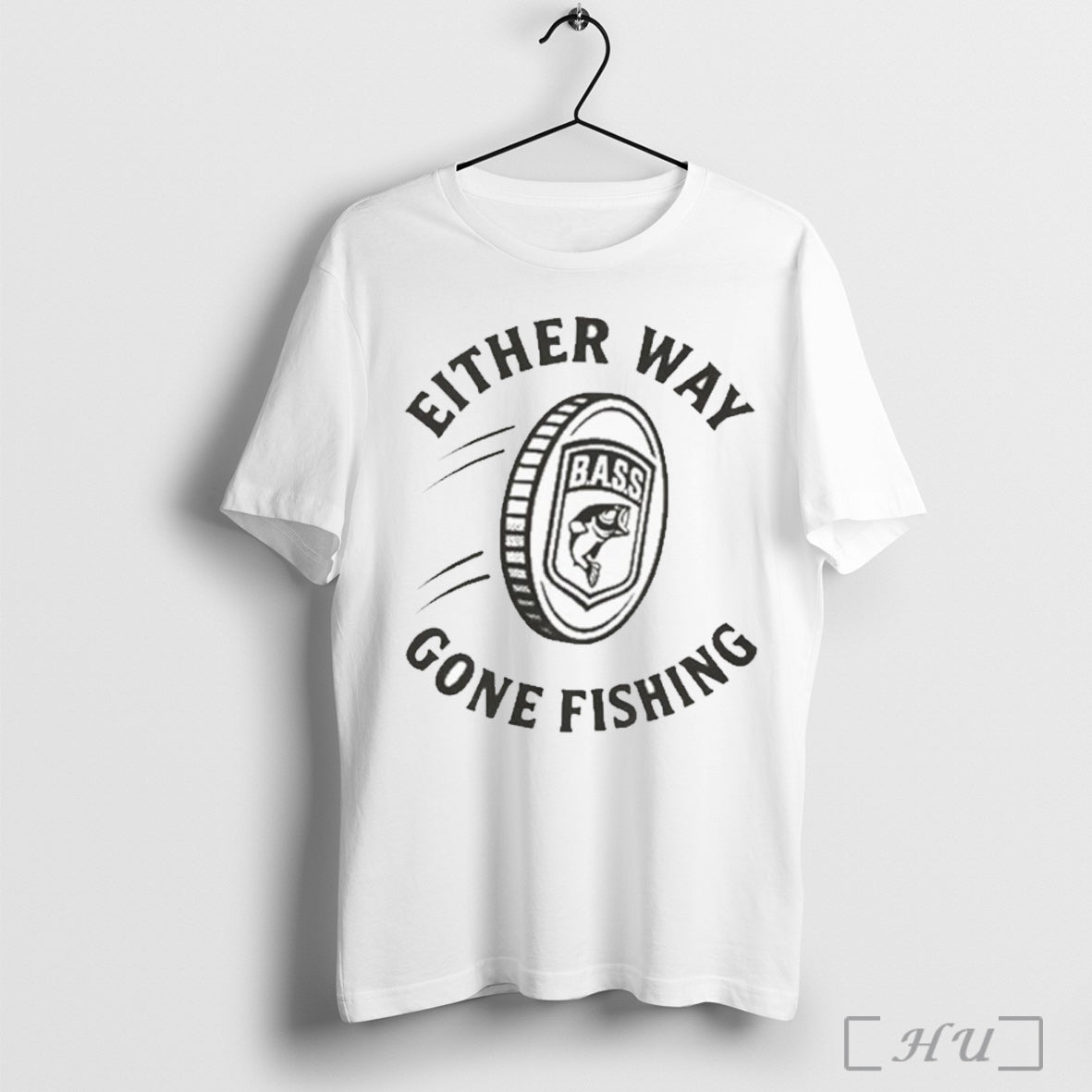 Officials Either Way Gone Fishing Bass Master Flip Fish T Shirt