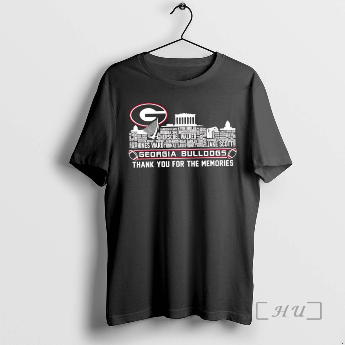 Officials Georgia Bulldogs Players Names City Skyline Thank You For The Memories Premium T Shirts